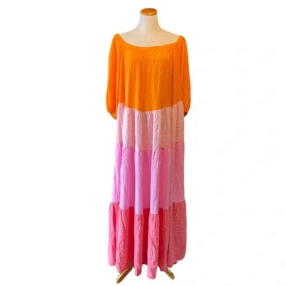 Eloquii Colorblock Summer Maxi Dress - Picture 3 of 6